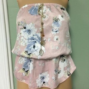 Vivace strapless floral top
